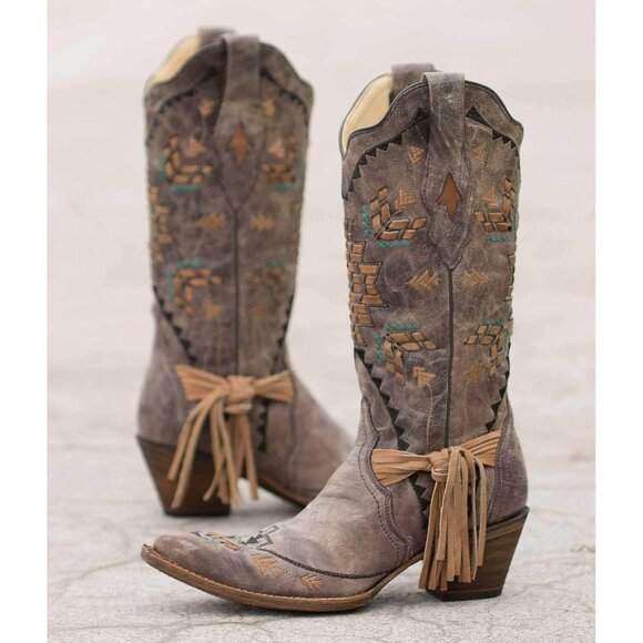 Corral Shoes - cango tobacco embroidered western cowboy boot